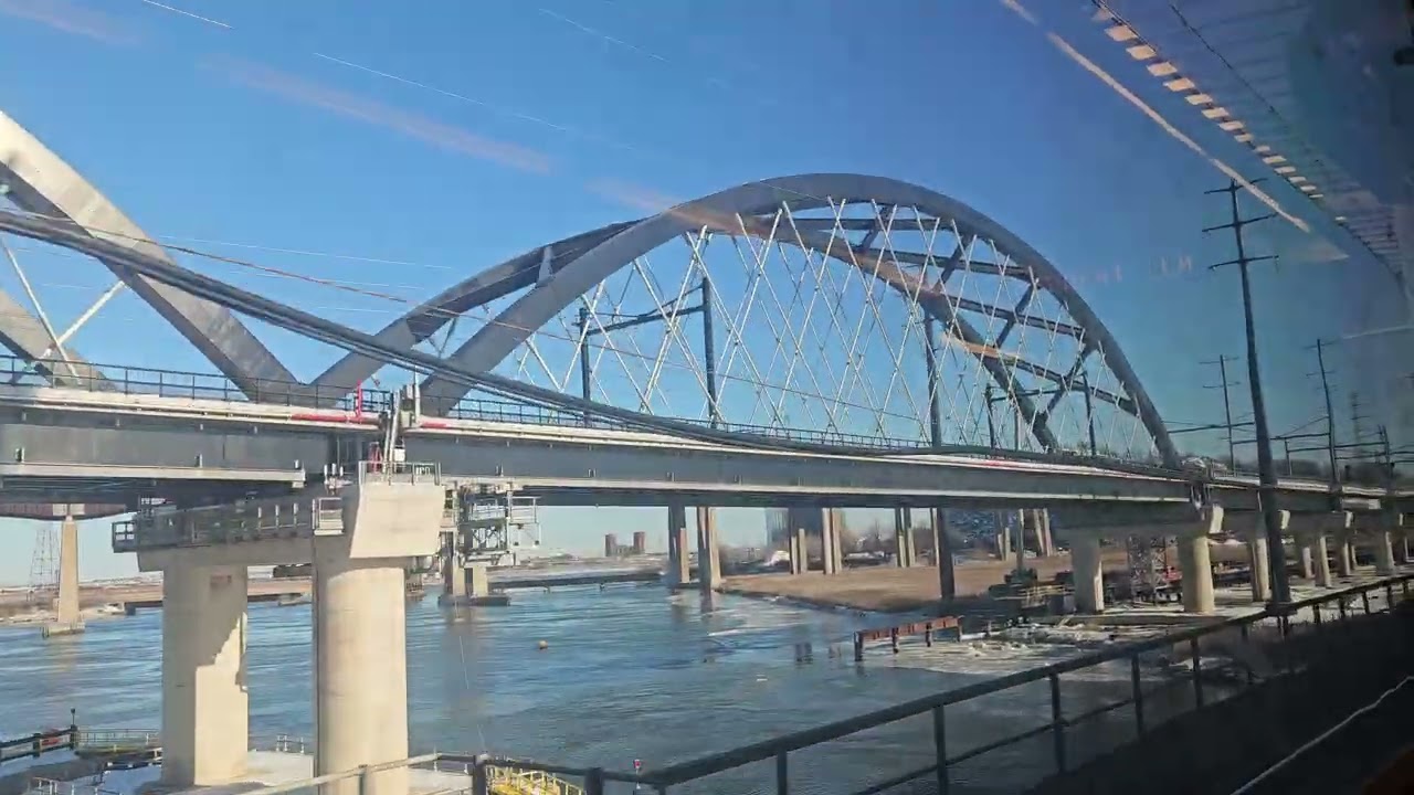 Riding past the new Portal Bridge North construction progress on 1/30/2026
