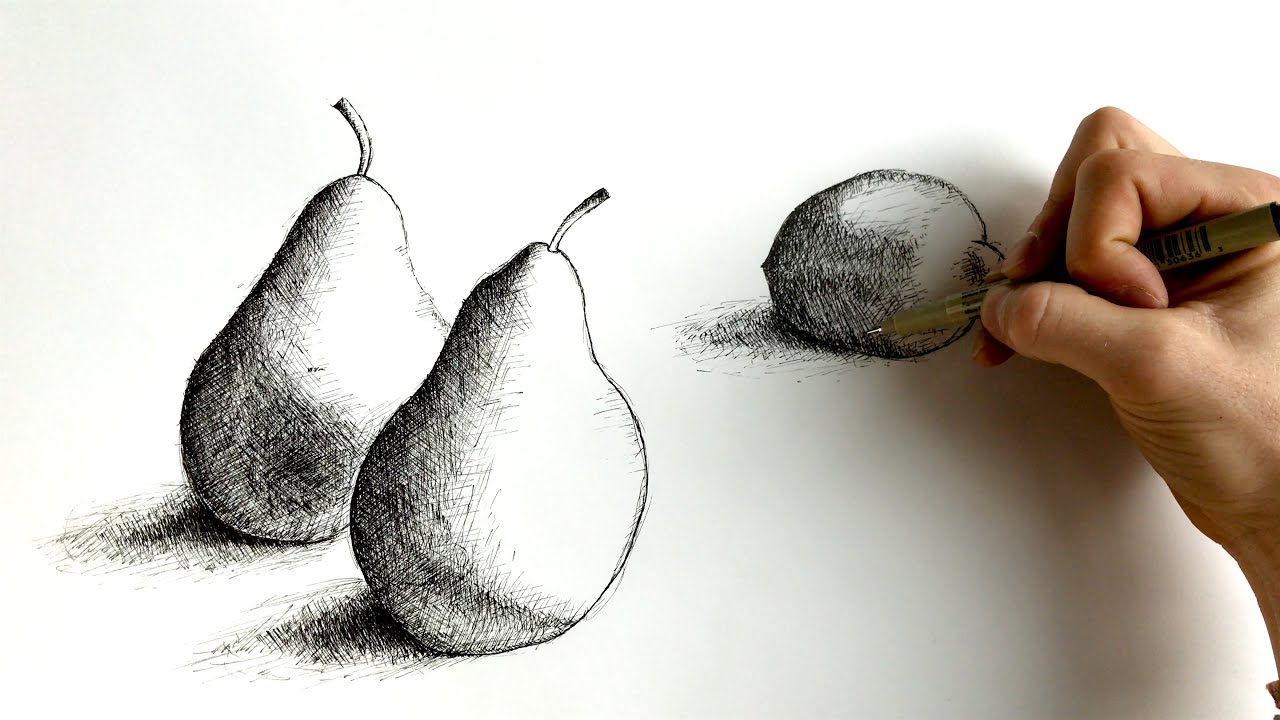 Pear & Lemon Still Life: An Exercise in Cross-Hatching (4K Video)  |  Alex Olson