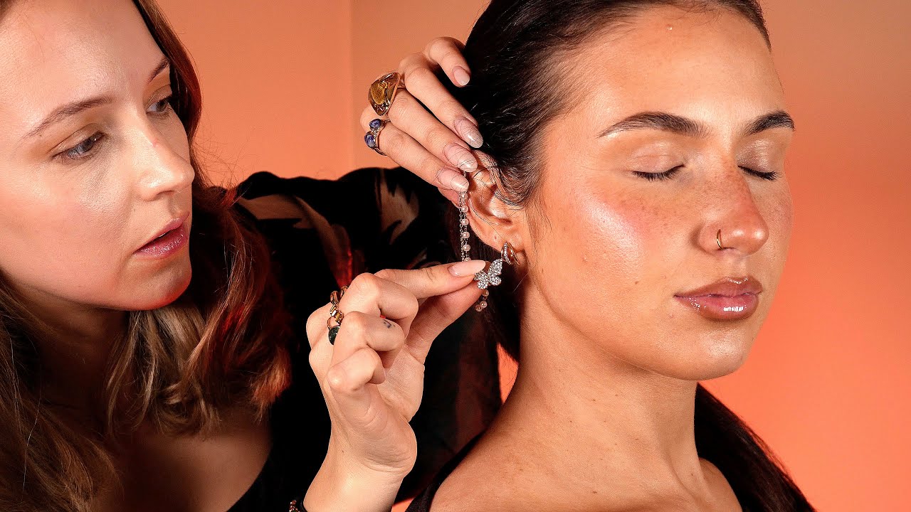 ASMR ear jewellery styling session ✨ gentle try-on, adjustments, soft spoken choosing + perfecting