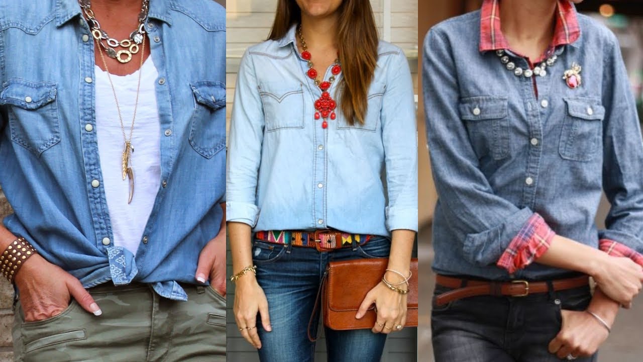 50 FORMAS DE LLEVAR UNA BLUSA JEANS / NUEVAS IDEAS PARA USAR UNA BLUSA DE MEZCLILLA / BLUSAS DENIM