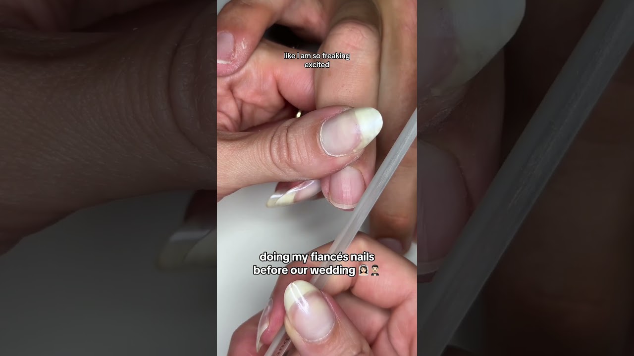 he&rsquo;s got it good 😂 almost wedding time 🥰 #weddingnails #bride #weddingprep #nailcare