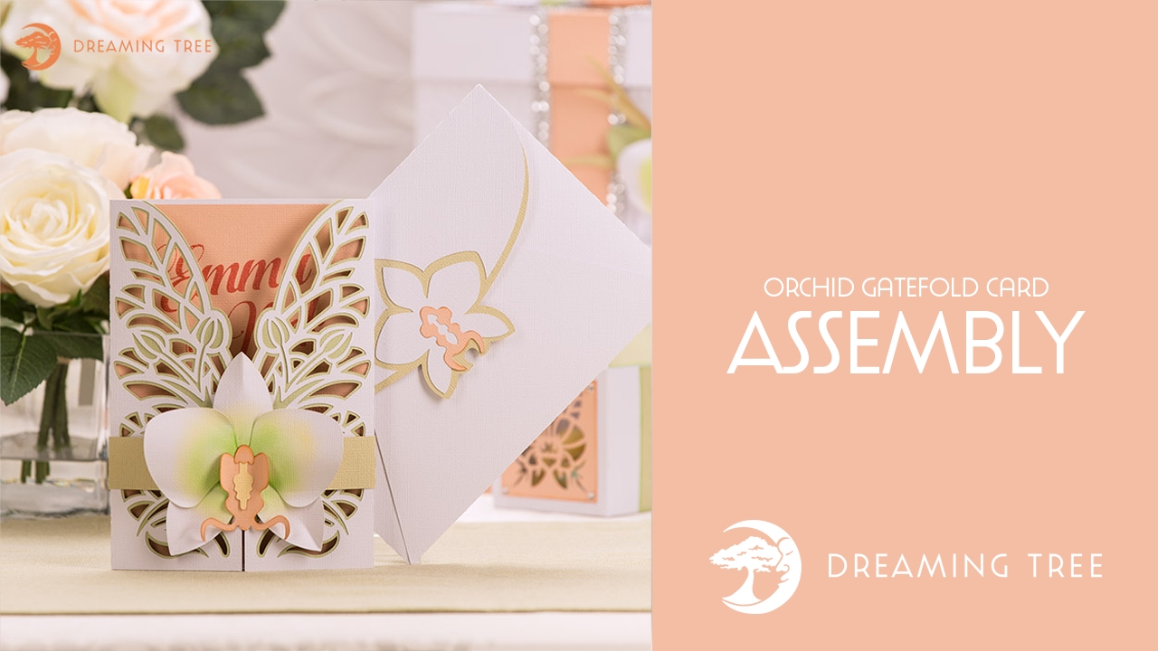 SVG File - Orchid Gatefold Card - Assembly Tutorial (For Cricut, Silhouette, and ScanNCut)