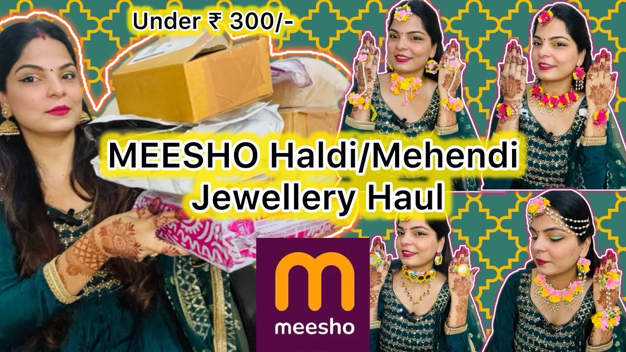 Starts -123😱Meesho Flower Jewellery Haul|| Meesho Mehendi/Haldi Jewellery Haul|| Itna Fayda #meesho