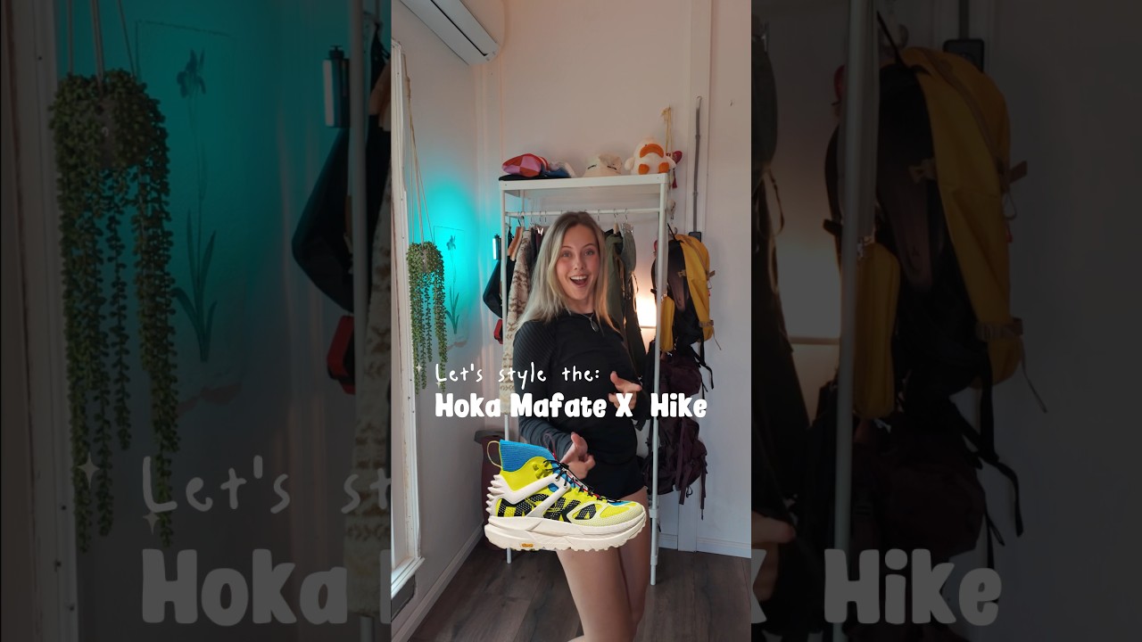 Styling a hiking outfit with the Hoka Mafate X Hike #hikinggear #hikingoutfit #mafatexhike