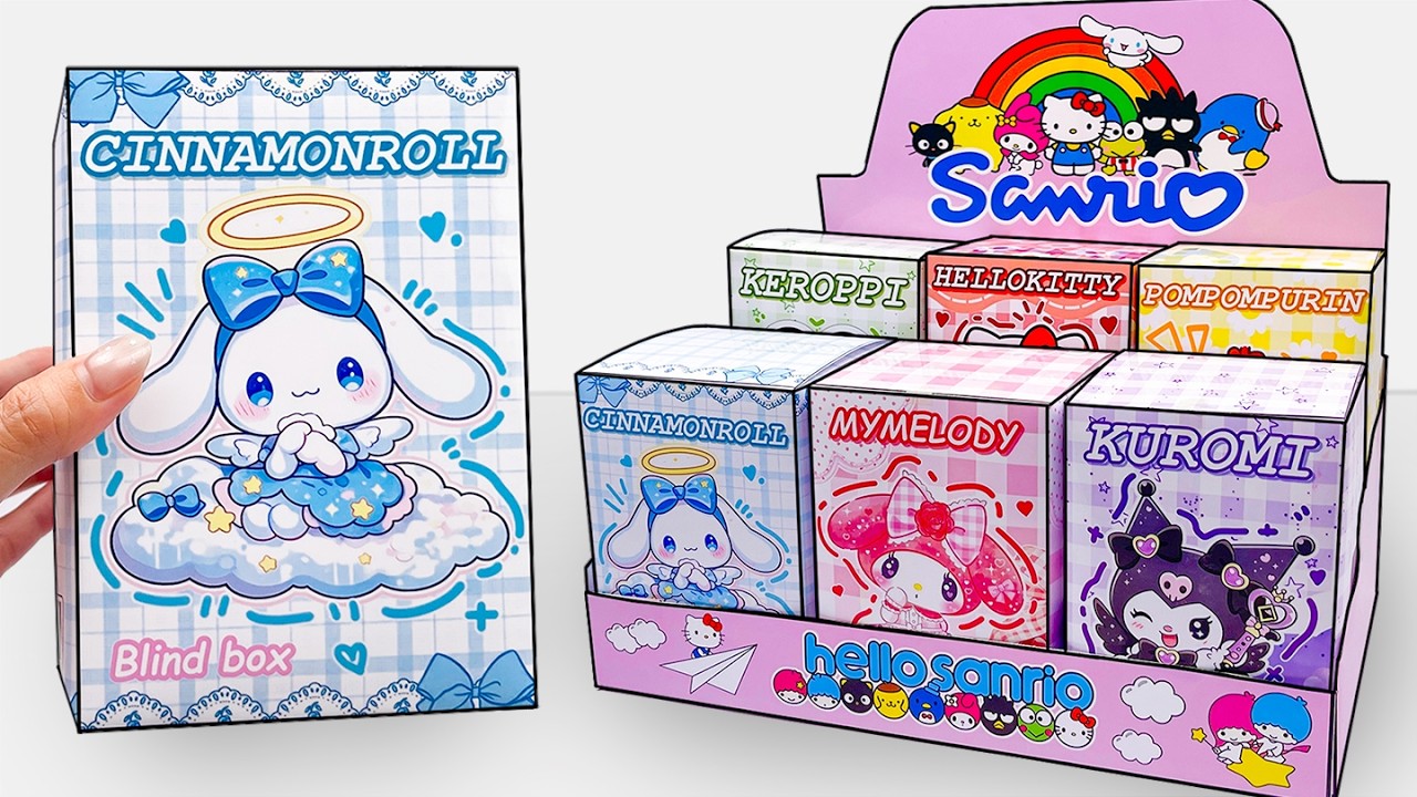 Paper DIY✨$100 SANRIO Mystery Blind Box Unboxing | Kuromi, My Melody, Cinnamoroll Unboxing | ASMR
