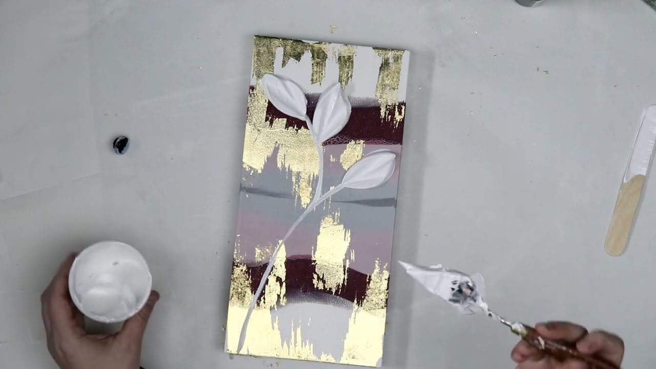 (744) Acrylic Pouring with 3D Flowers! Gorgeous DIY Texture Art with Dip Technique