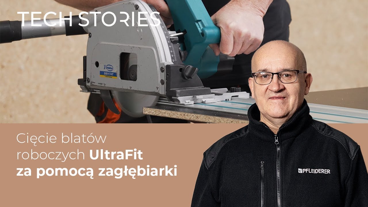 Cięcie blat&oacute;w UltraFit Woodeco za pomocą zagłębiarki