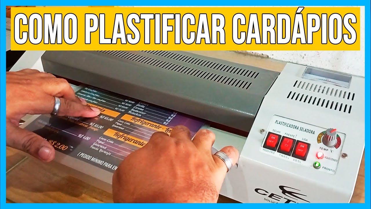 Como PLASTIFICAR CARDÁPIOS com Polaseal na PLASTIFICADORA - #RiggArts