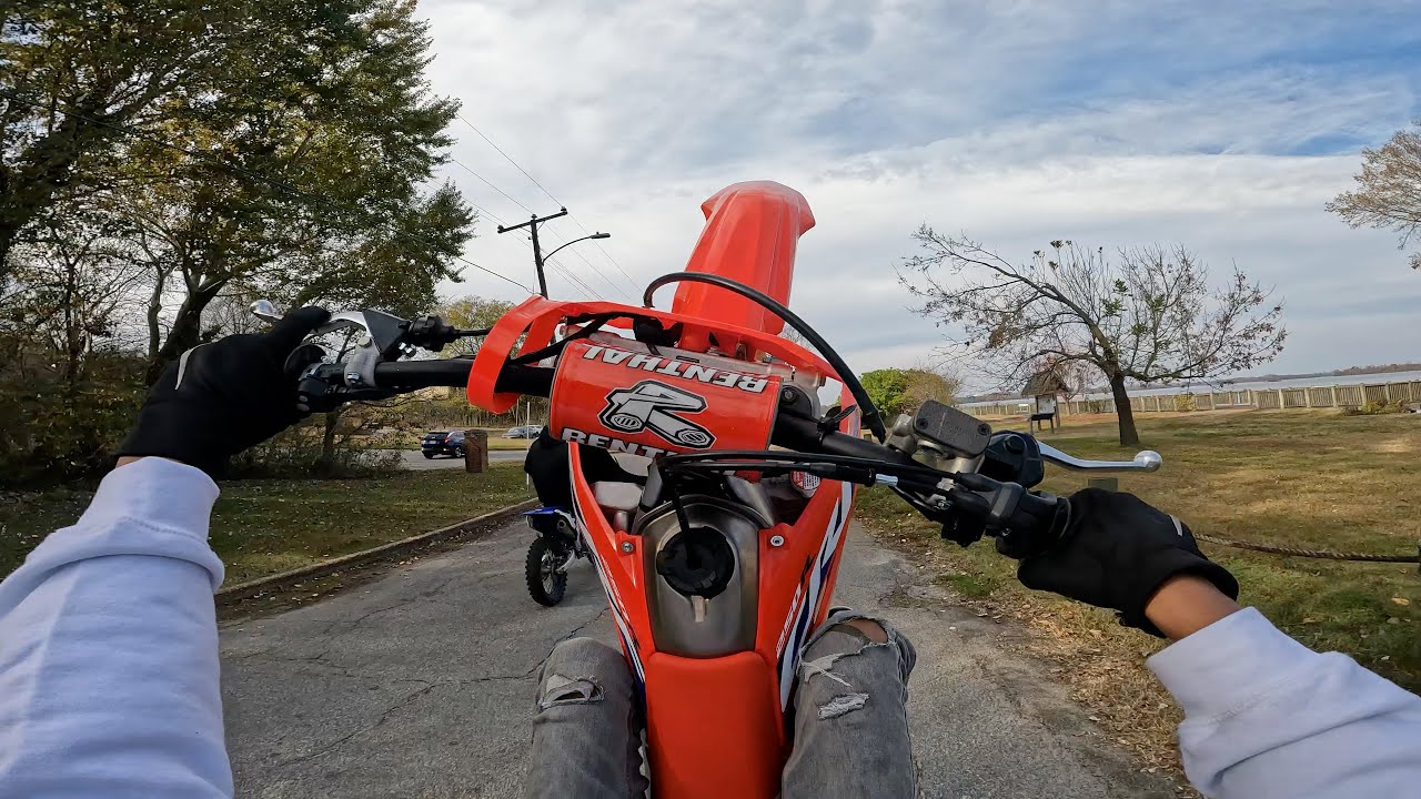 STREET RIDING MY BRAND NEW CRF250R CRAZY WHEELIES!