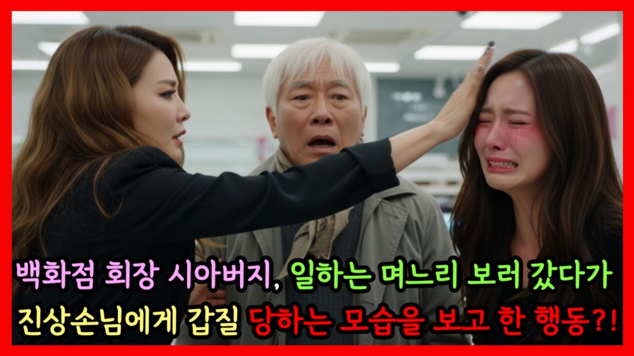 백화점회장 시아버지, 며느리보러 누추한차림으로 몰래 갔다가 뺨맞는광경을  보자 김비서!!/ 가족스토리 | 오디오북 | 노후사연 | 시니어사연 | 충격실화 | 며느리 |