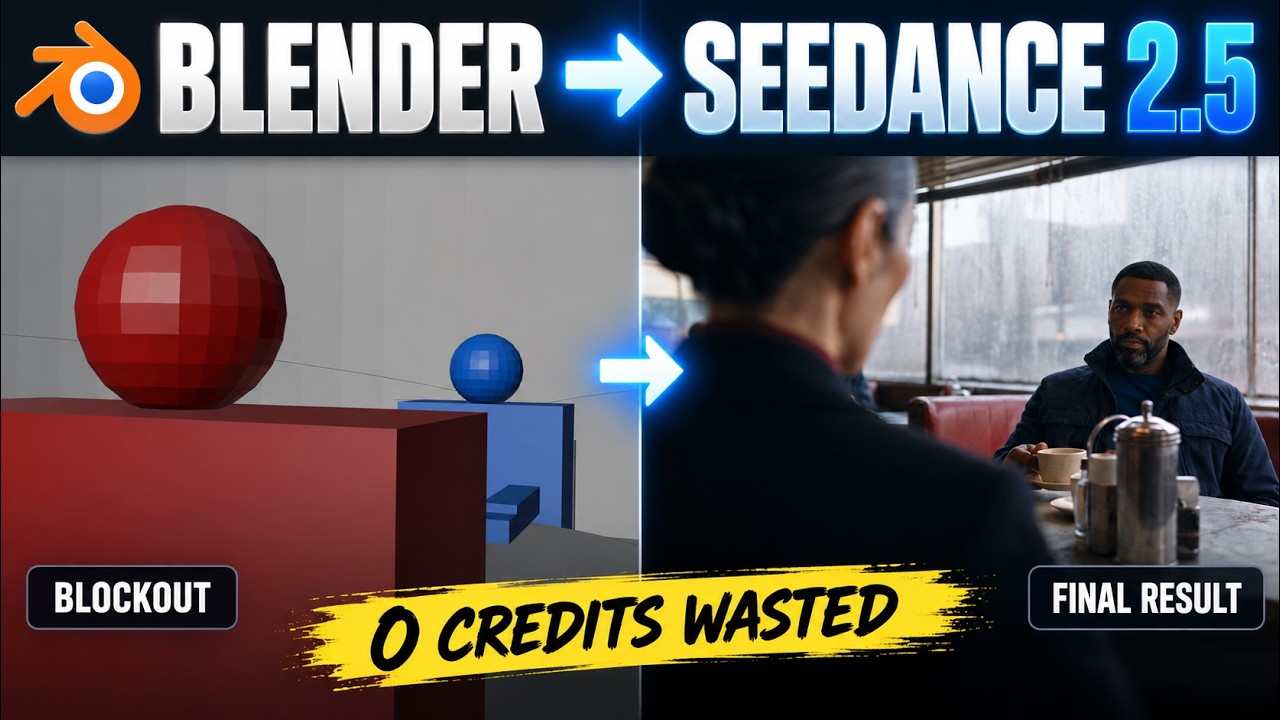 SeaDance 2.5: Как экономить кредиты ИИ с помощью Blender и Higgsfield, часть 2
