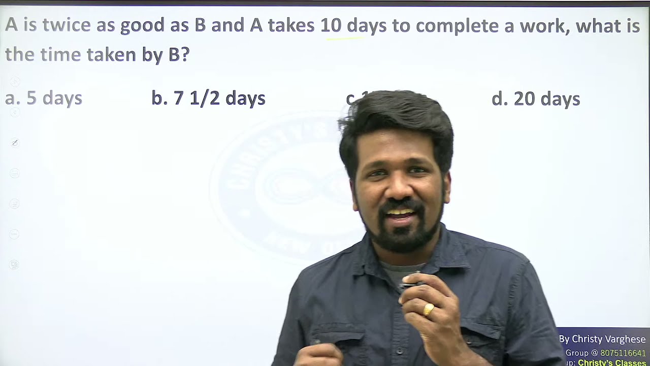 Lecture #08 | Work & Time | GATE General Aptitude Course by Christy Varghese | Christy's Classes
