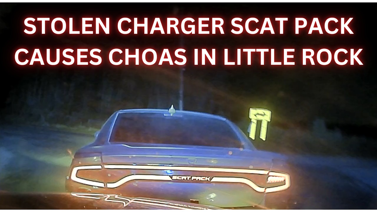 Stolen Dodge Charger SCAT PACK chaos with Arkansas State Police - PURSUIT, PIT MANEUVER, GLOCK, ASP