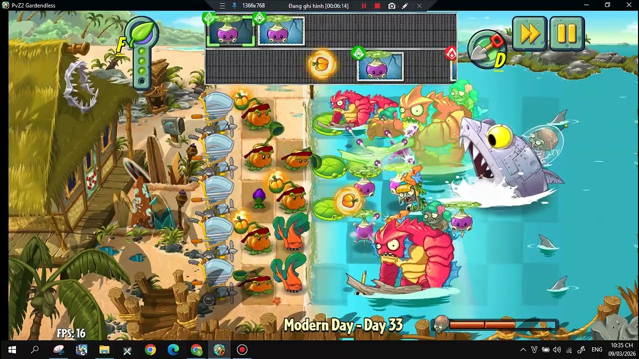 Plants vs Zombies 2 Gardendless - Modern Day - Day 33 (3)