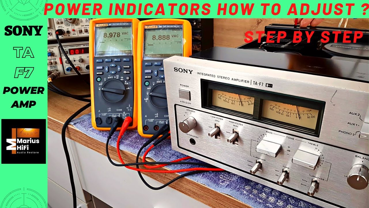 VU Meters -  How To Adjust POWER Indicators ? - Power Amplifier - SONY TAF 7