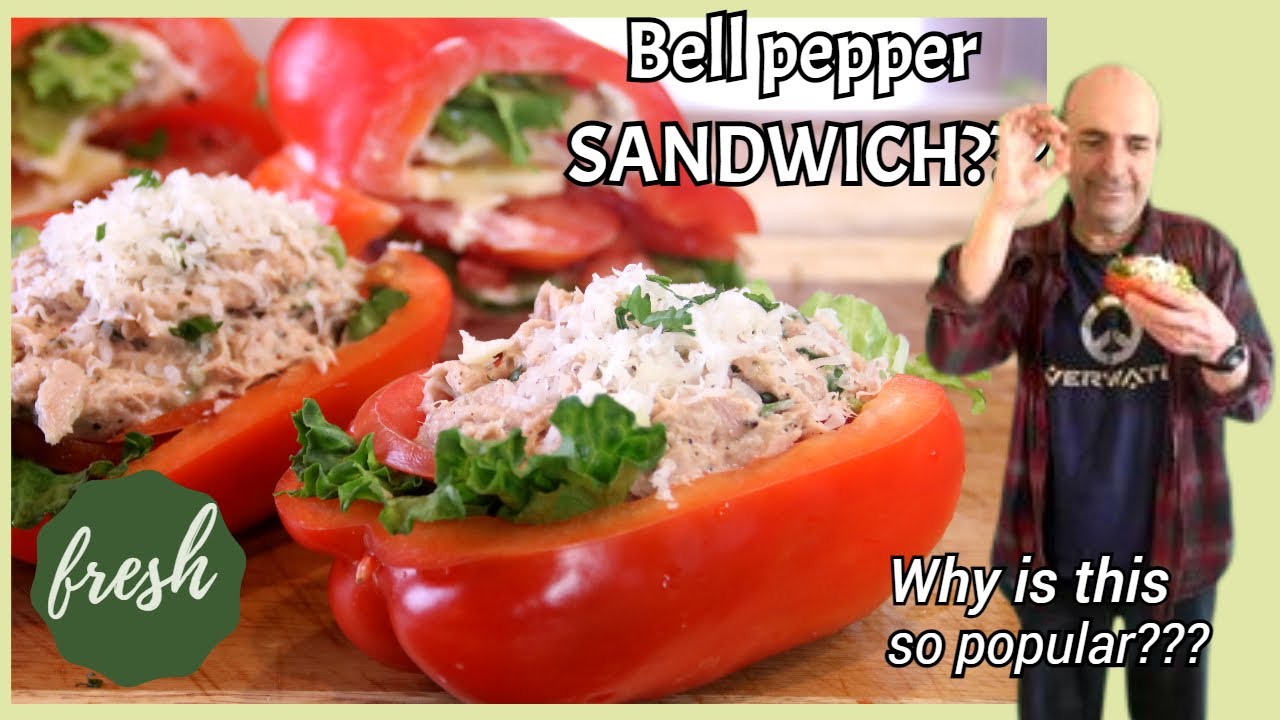 Bell Pepper Sandwich MadeTwo Ways - Cream Cheese and Tuna Salad