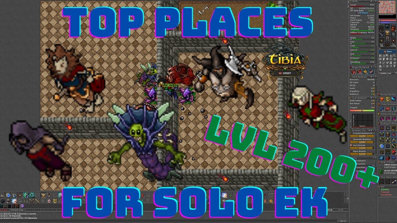 Tips for Knights #4 Best places for solo Knights lvl 200-1000 (Tibia 2022)