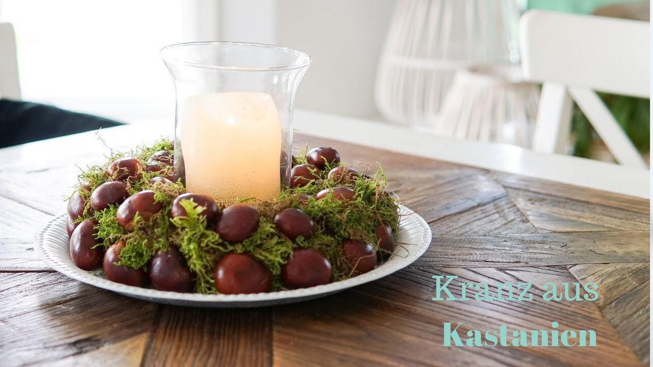 DIY Herbstdeko: Kastanienkranz