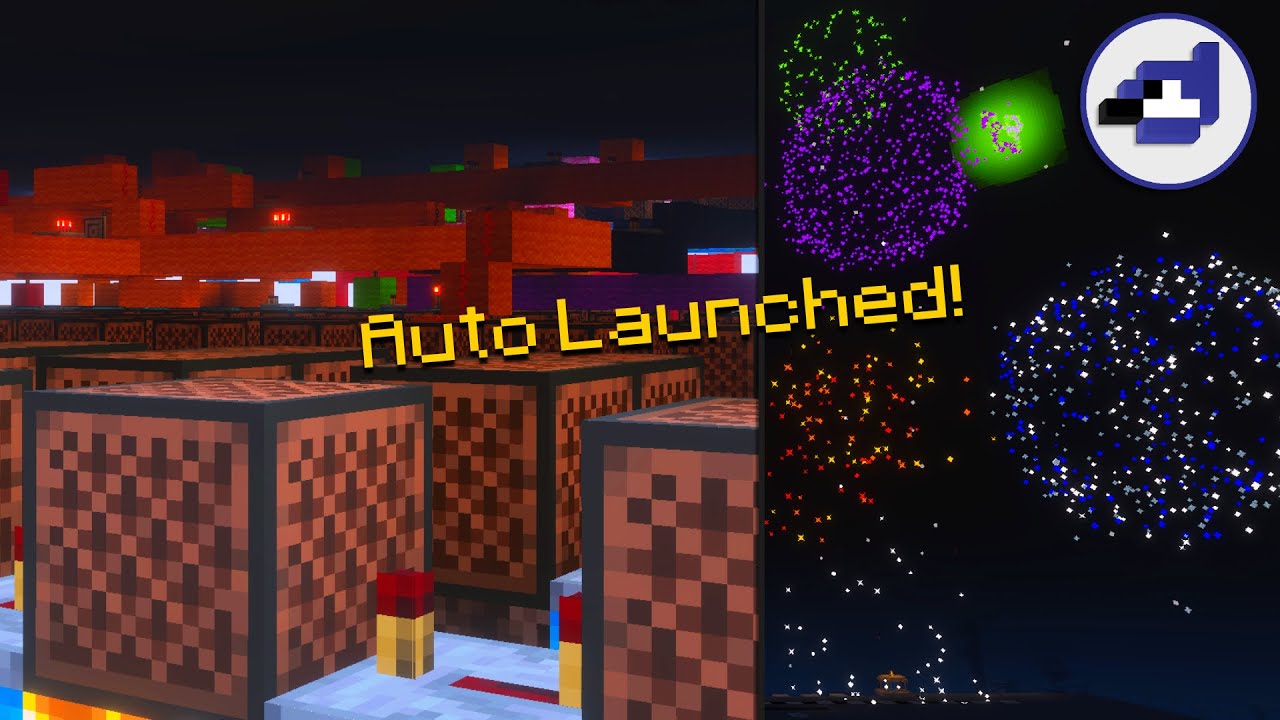 FIREWORKS SHOW Automated by Note Blocks! | Redstone Builds