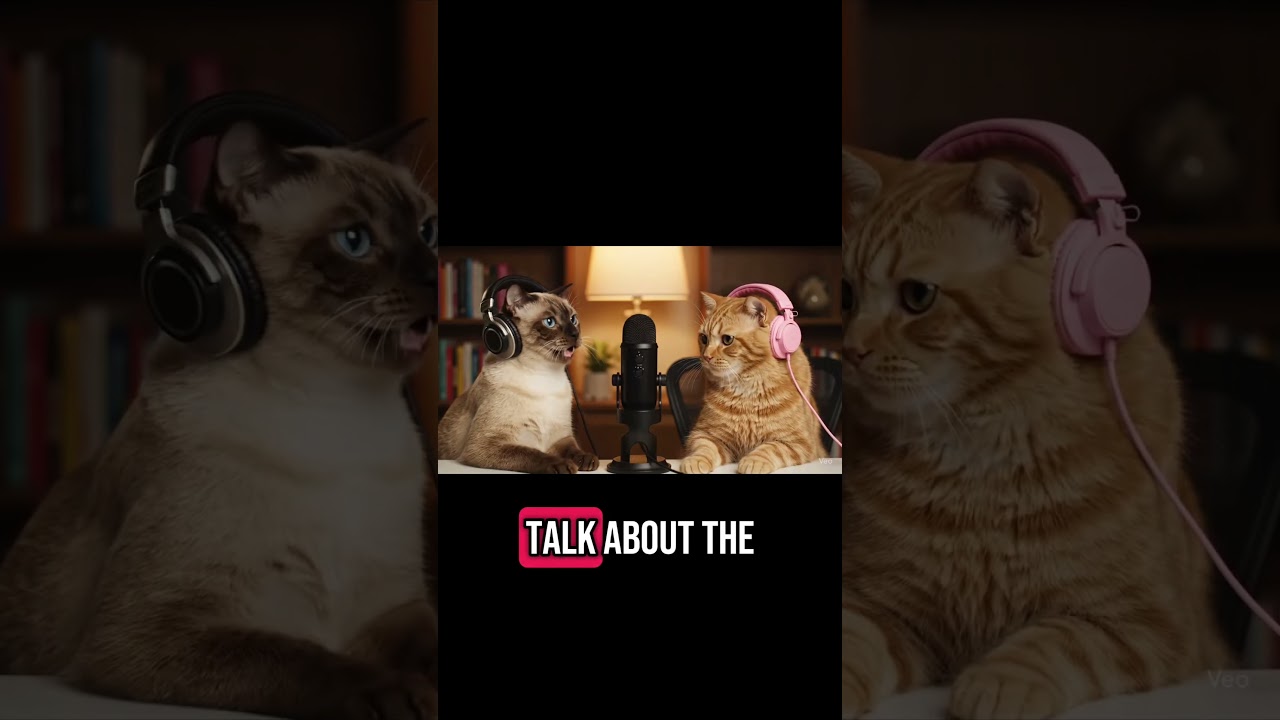 Cats Solving World Problems 🐱🌍 #catpodcast #funny #comedy #ai #shorts #cat #catlife #pets