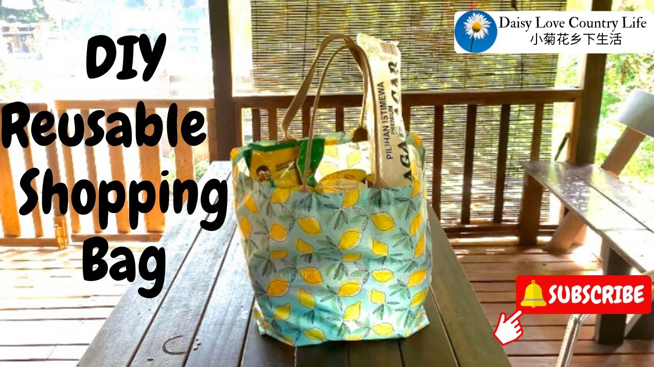 DIY Grocery Bag /nylon waterproof/how to make reusable Eco Bag