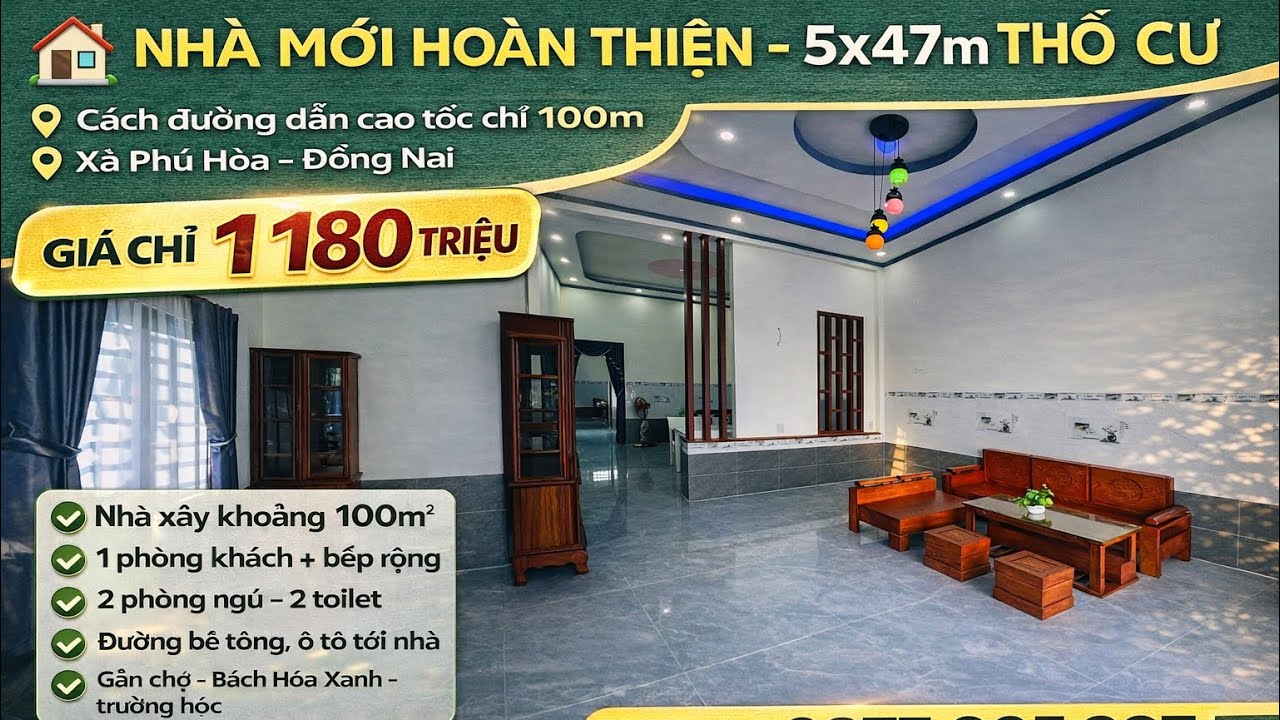 🏡 Nhà Đẹp Thổ Cư 5x47m Tại Phú Hòa Đồng Nai – Gần Chợ, Trường Học, Cao Tốc