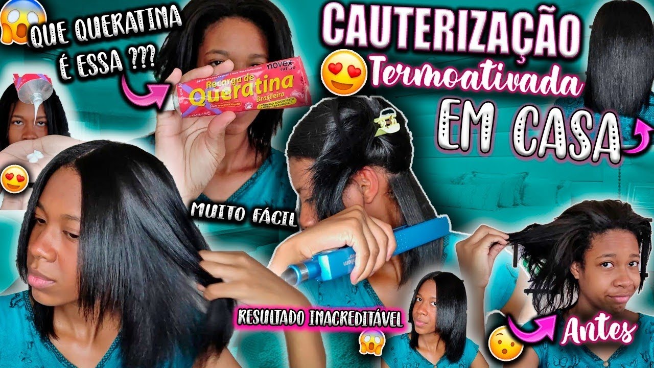 CAUTERIZAÇÃO TERMOATIVADA💥 COM RECARGA DE QUERATINA NOVEX! COMO FAÇO MINHA CAUTERIZAÇÃO EM CASA✨💕