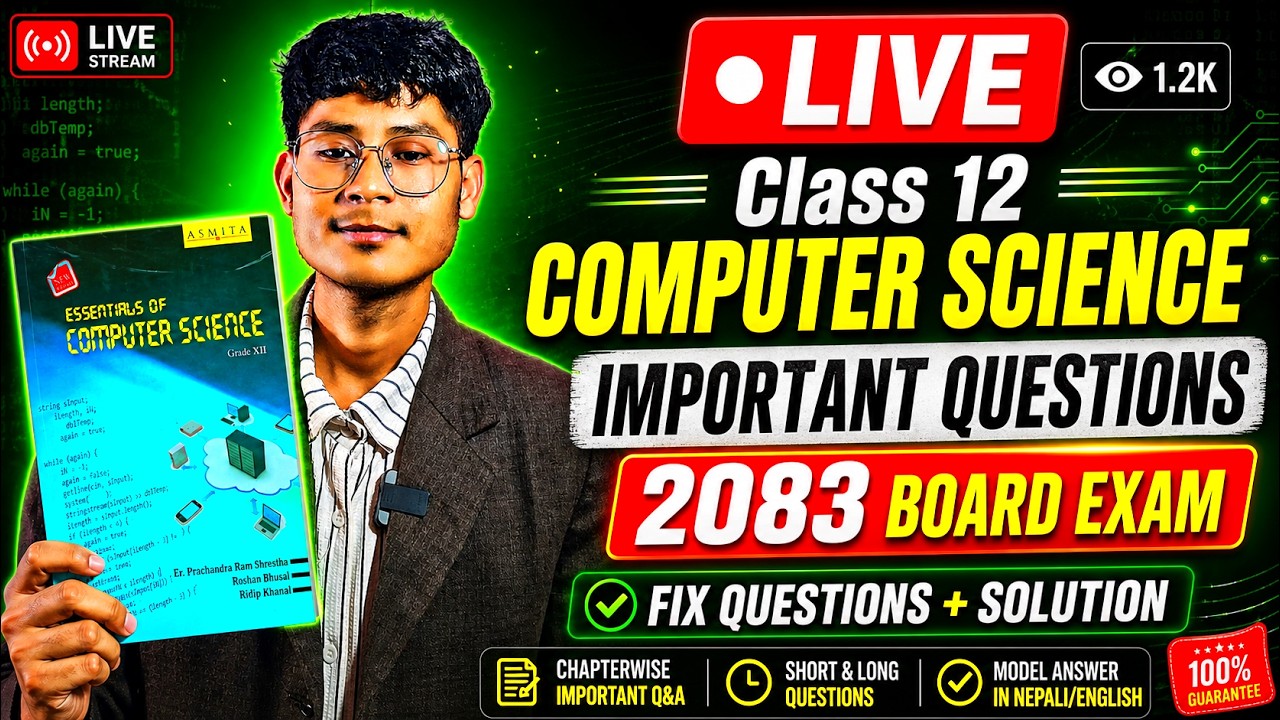 🔴 LIVE: Class 12 Computer Science Programming Fix Questions  2083 | NEB Exam Preparation Computer
