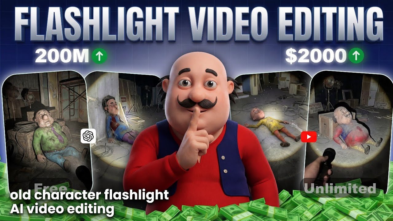 Instagram Trending Motu Patlu Ai Video Editing | Old Cartoon Character Horror Torch Ai Video Editing