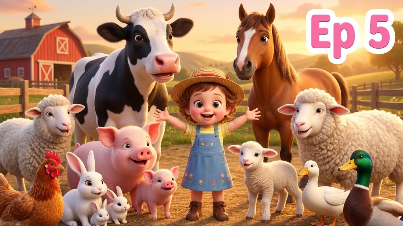 Wow! Mary Visits a Magic Farm! 🚜 🐮 | Cute Animals & Big Tractor 🌾