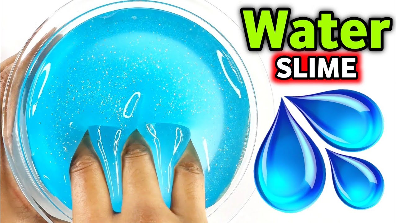 GLITTERY WATER SLIME💦👅 How to make Water Slime with Glitter Glue at home easy [ASMR]