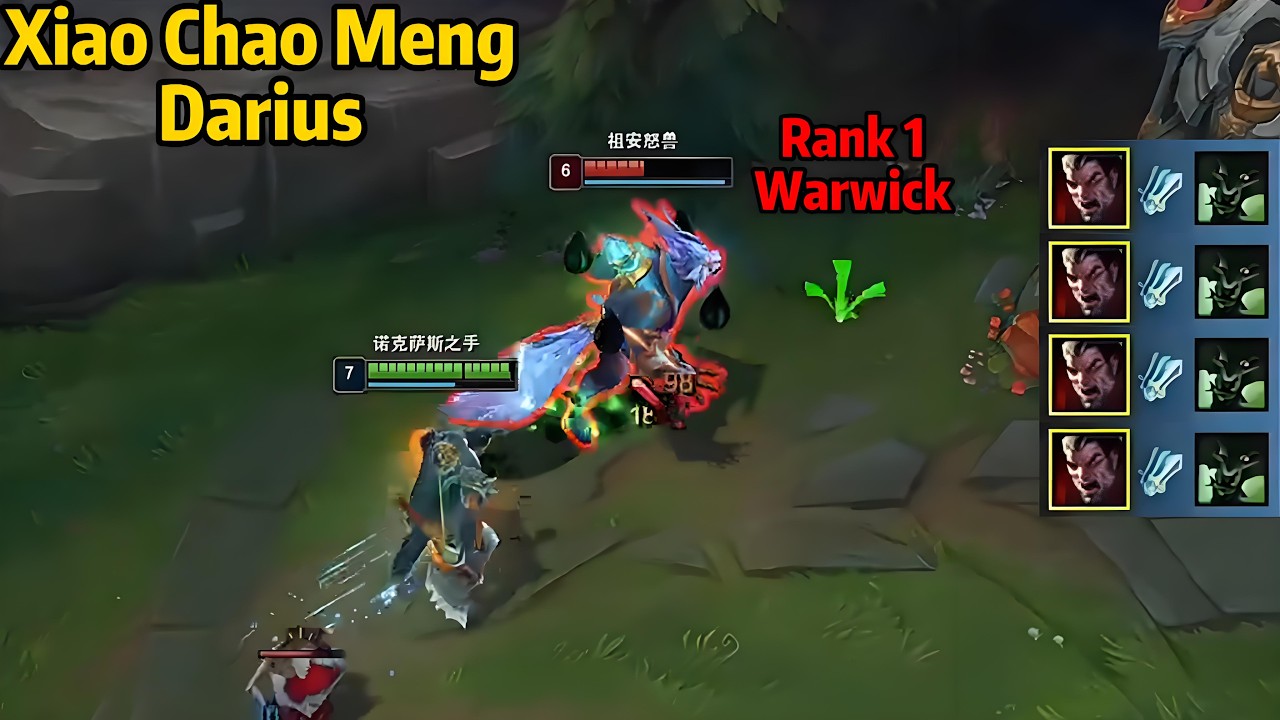Xiao Chao Meng Darius VS Rank 1 Warwick! *INSANE 1V1 DUEL*