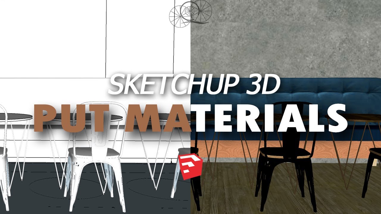 How to PUT MATERIALS in Sketchup 3D Model