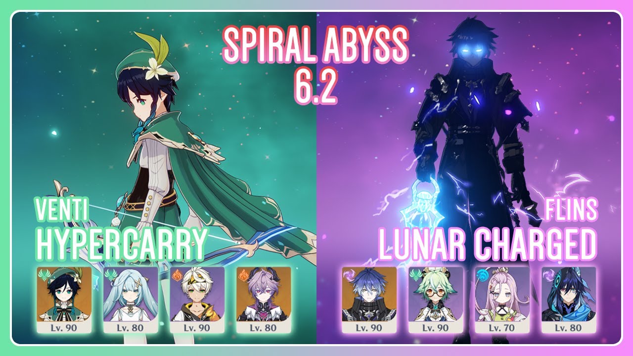 C6 Venti Hypercarry & C2 Flins Lunar Charged | NEW Spiral Abyss 6.2 | Genshin Impact