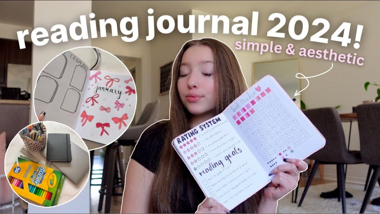2024 reading journal set up 🩷 simple & aesthetic spreads *reading journal flip through*