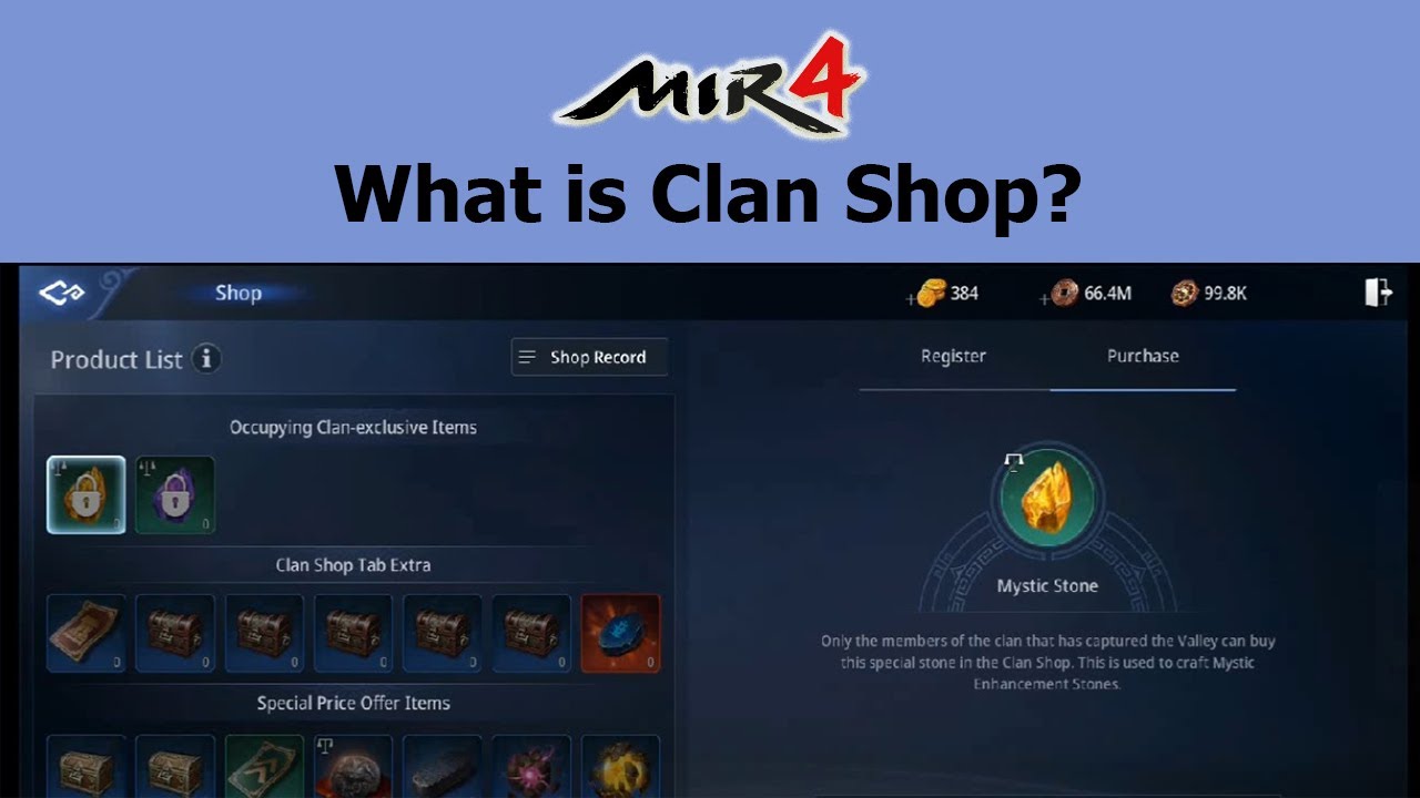 What is Clan Shop in MIR4?