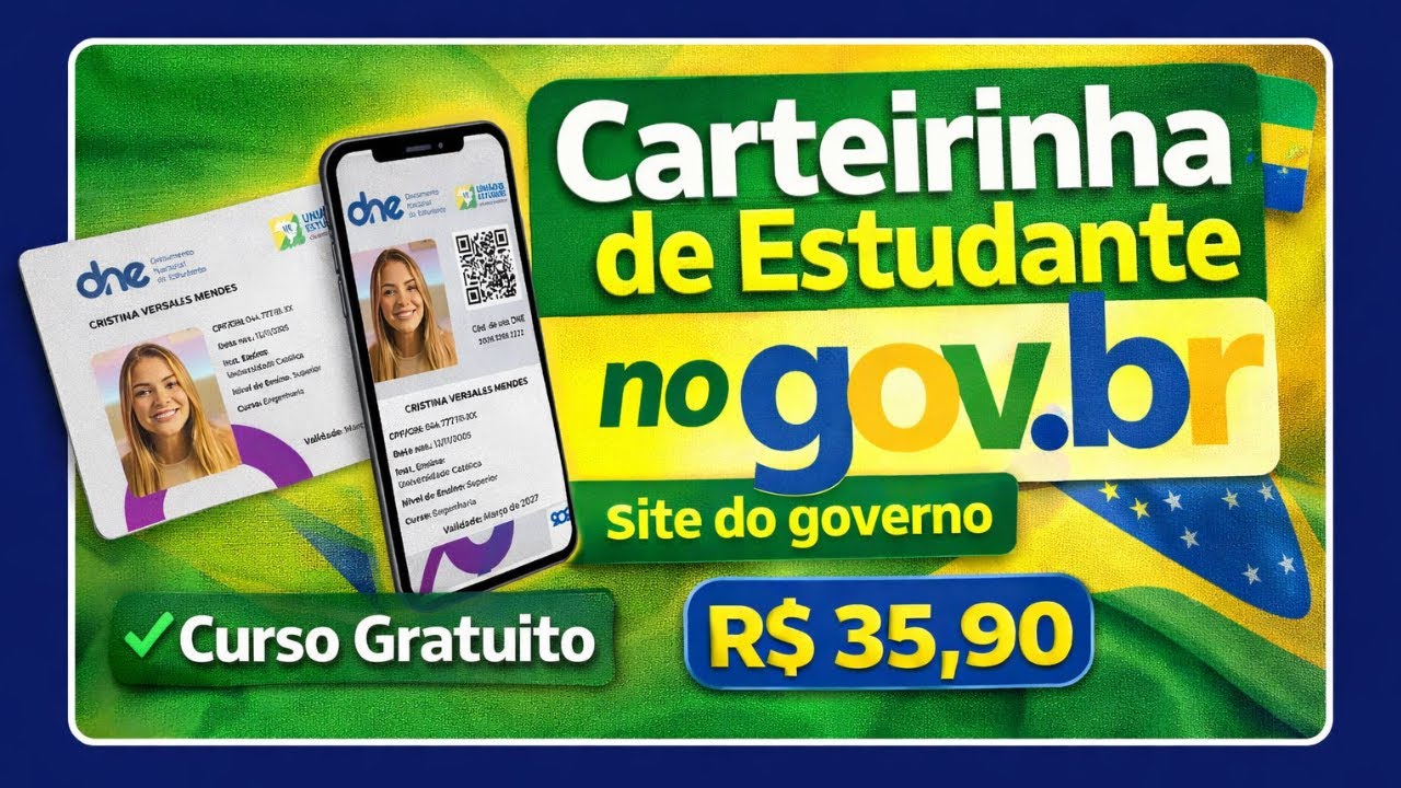 Valida no GOV.BR - Carteirinha de estudade Verdadeira