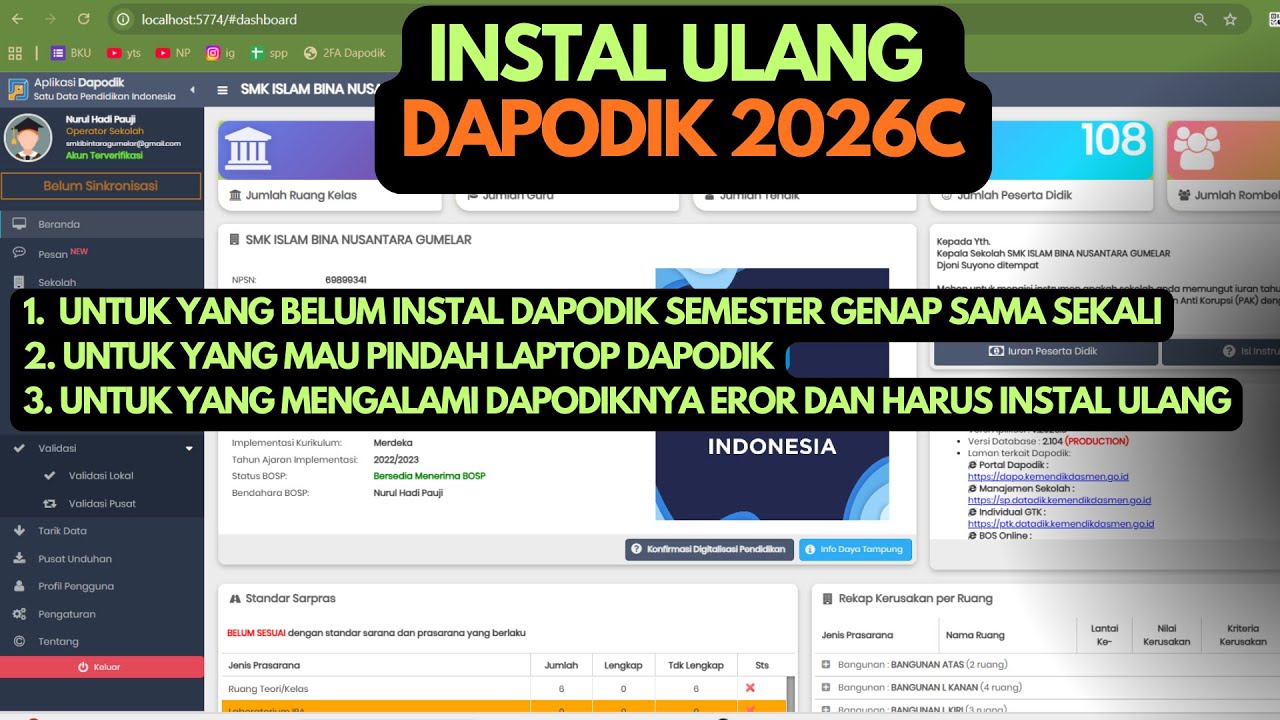 CARA INSTAL ULANG DAPODIK 2026C