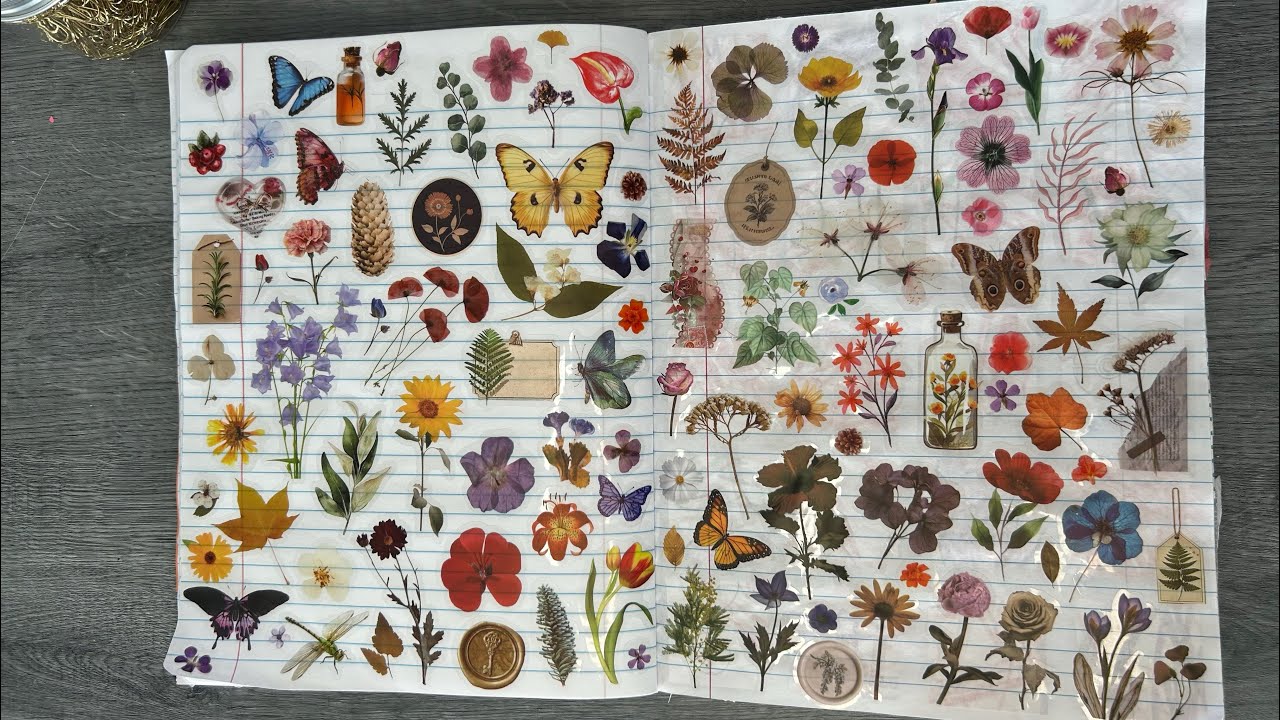 Let’s make a fun flower sticker page from all these beautiful sticker sheets!!