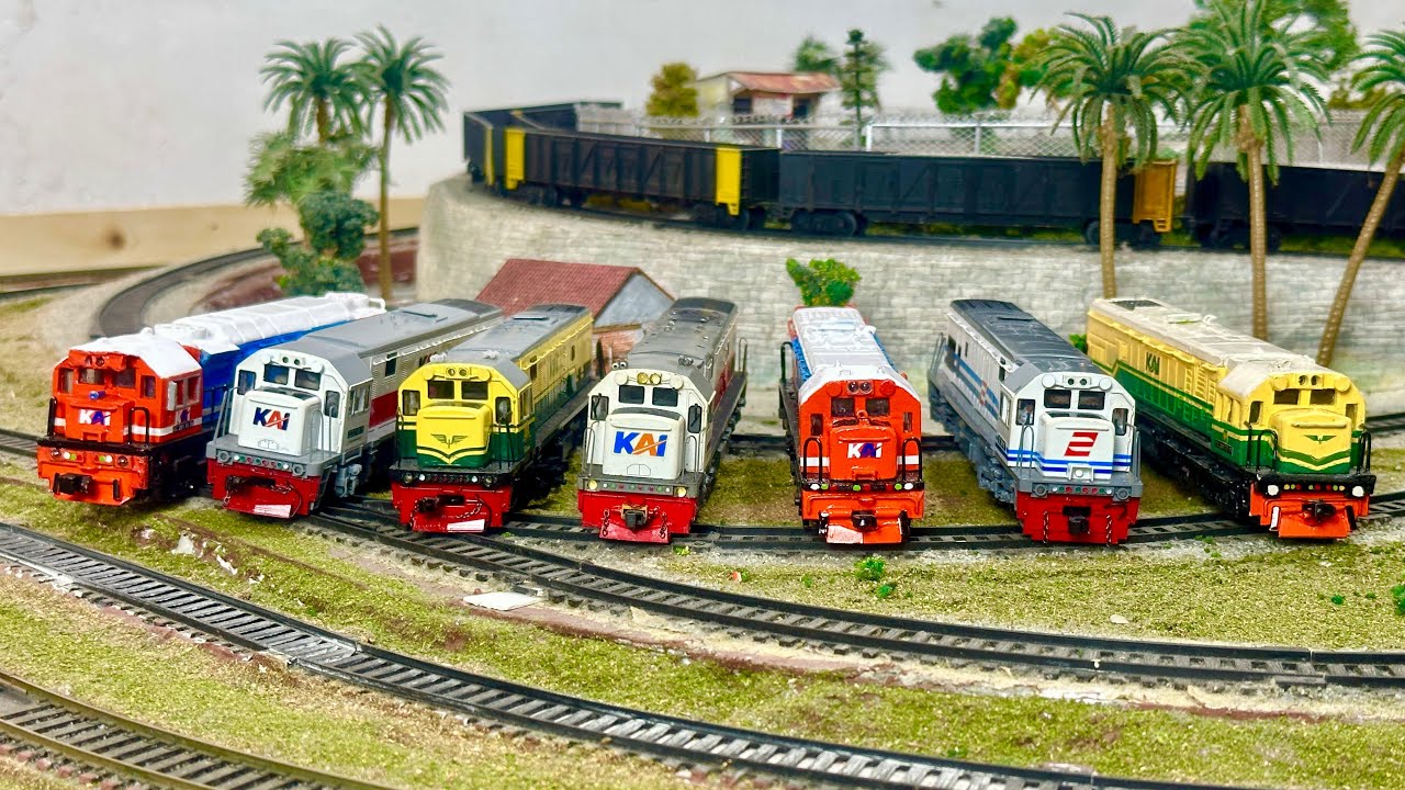 Merakit banyak sekali kereta api CC201 berbagai livery Double traksi gerbong panjang Adu kecepatan