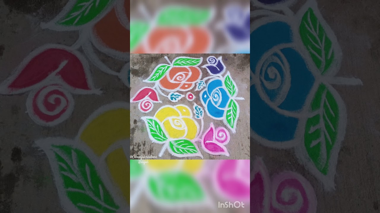 Colourful Rangoli #rangolidesigns #flowerrangoli #festiverangoli #beautifulrangoli