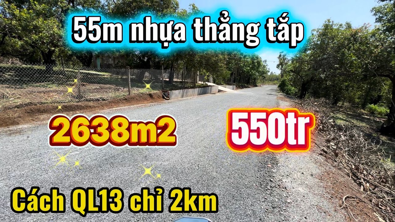 Nguồn vip,55m nhựa bung ra 2638m2,đường nhựa mới mở ,chỉ 550tr