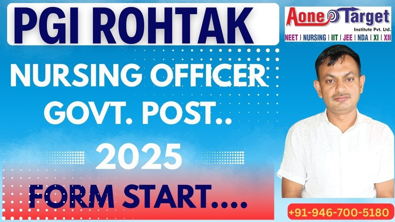 PGI ROHTAK NURSING OFFICER GOVT. POST.. 2025 FORM START....
