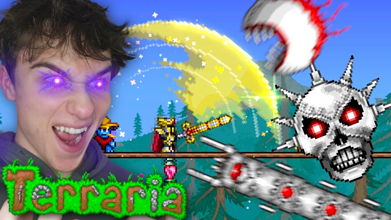 Я победил механических боссов в Terraria.