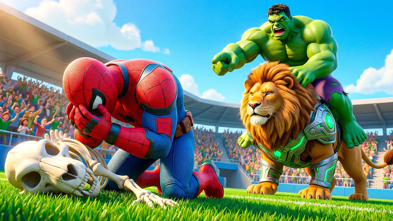 🦁🕷SPIDERMAN Wins the Legendary Lions Racing Championship - Epic Racing Challange