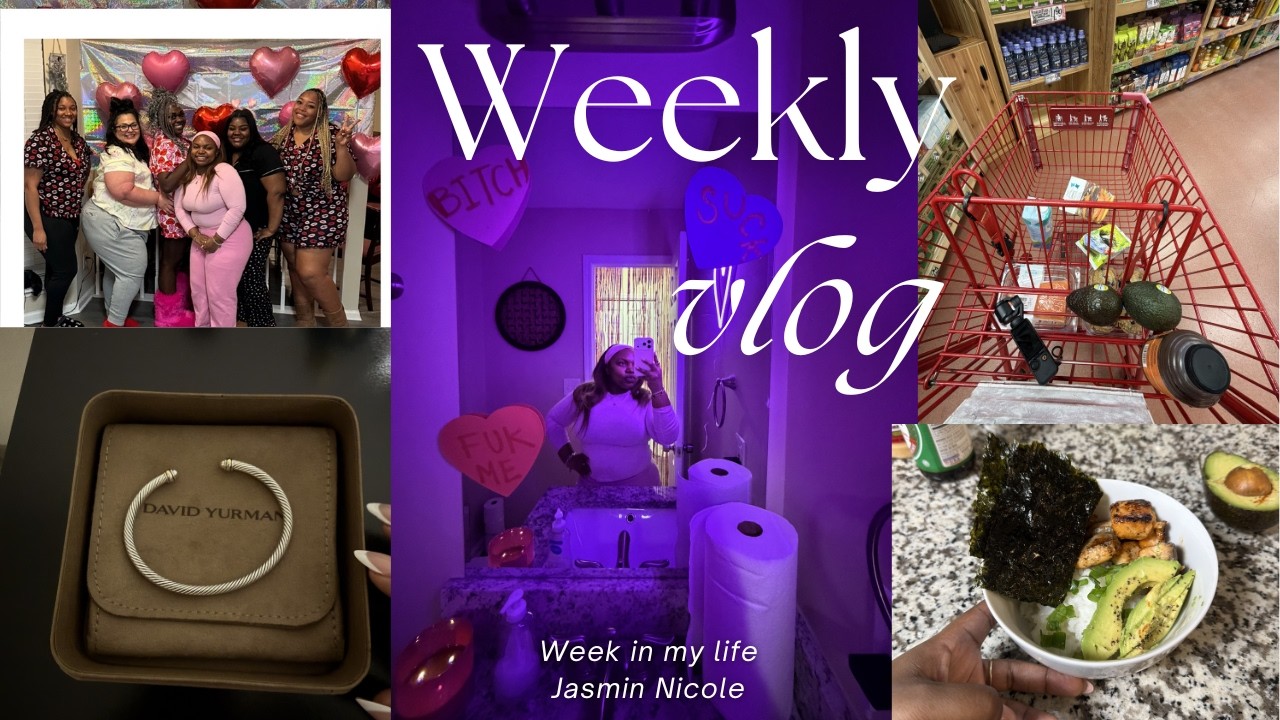 Weekly Vlog! Galentines + Trader Joes Haul + Hot Sculpt class + Sew-in refresh!