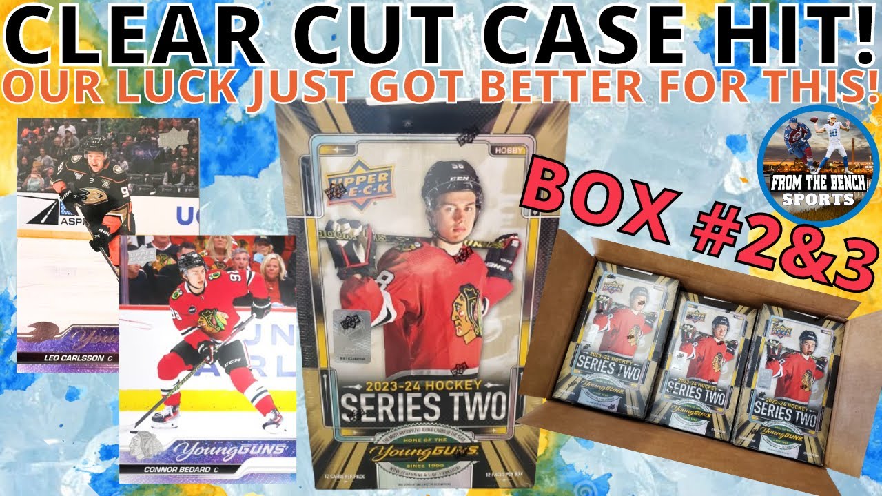CLEAR CUT YOUNG GUNS CASE HIT! BOX # 2 & 3 OF MY 2023-24 UPPER DECK SERIES 2 HOBBY CASE!