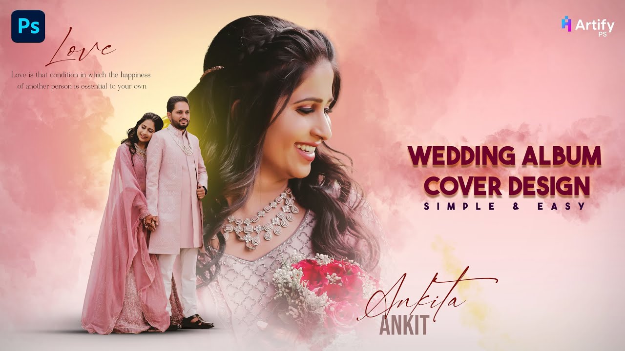 wedding album cover design in photoshop | FREE PSD FILE   