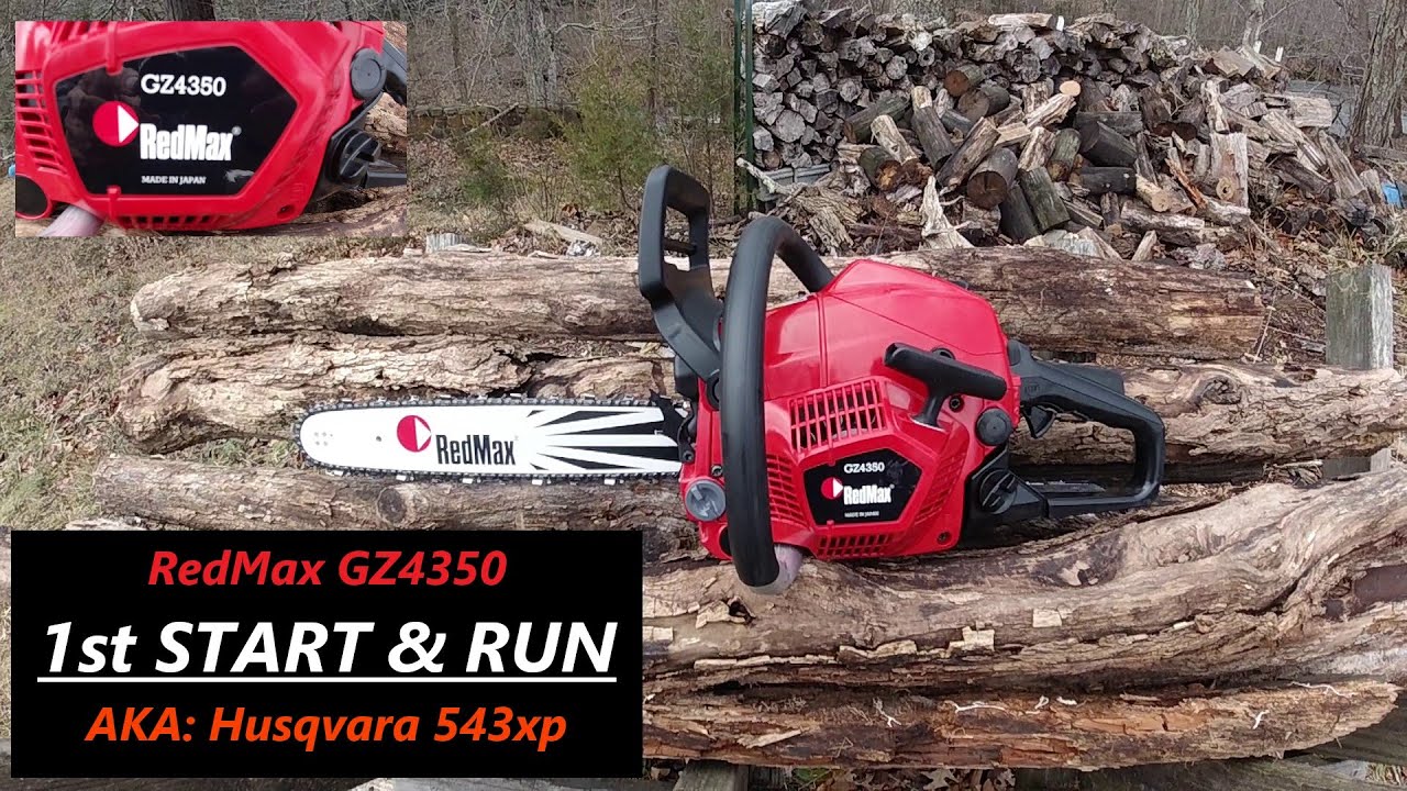 RedMax GZ4350 Chainsaw (aka Husqvarna 543xp) First Start & Run - Zenoah - Made in Japan vs Sweden