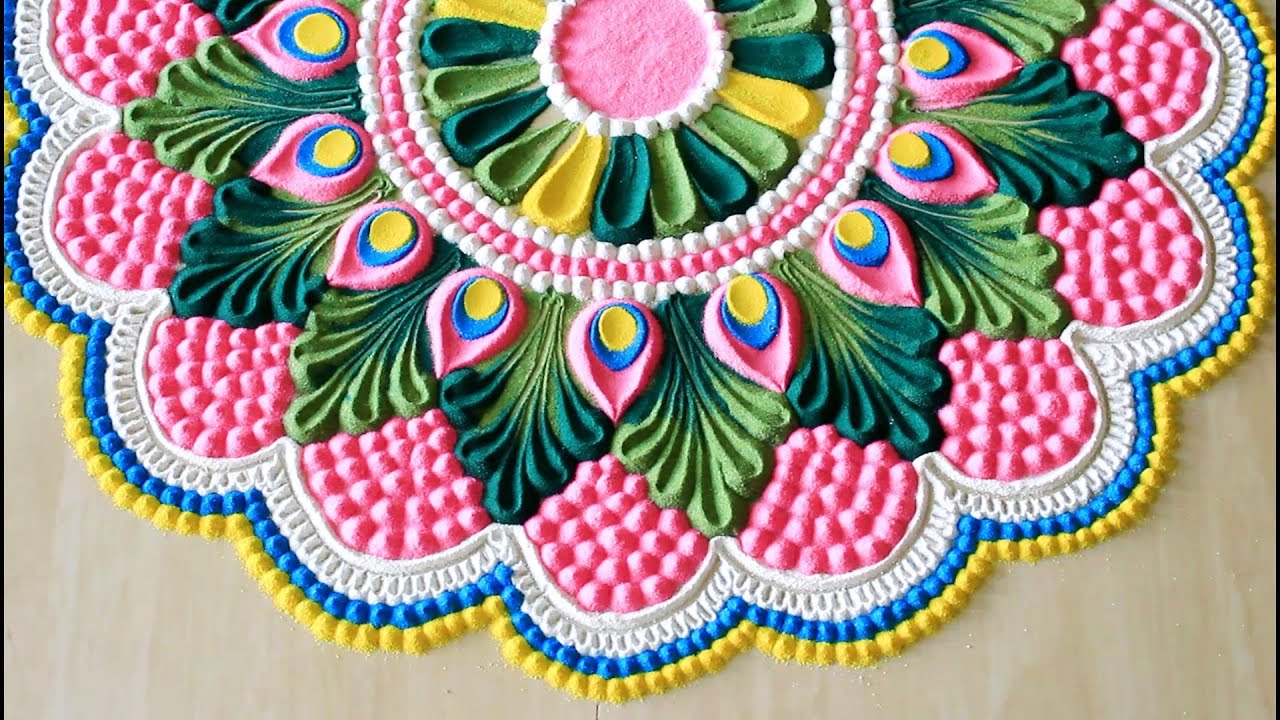 Top Krishna janmashtami rangoli designs with colours l जानिए कैसे बनाएं खूबसूरत रंगोली l rangoli